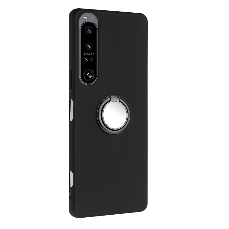 For Sony Xperia 1 IV Matte Ring Holder TPU Phone Case