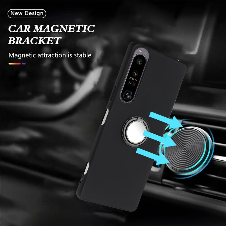 For Sony Xperia 1 IV Matte Ring Holder TPU Phone Case
