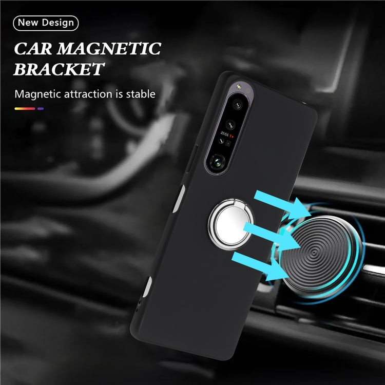 For Sony Xperia 1 IV Matte Ring Holder TPU Phone Case