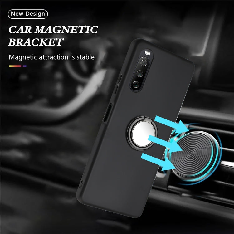 For Sony Xperia 10 IV Matte Ring Holder TPU Phone Case