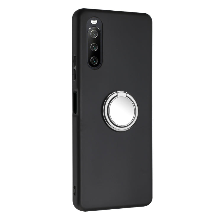 For Sony Xperia 10 IV Matte Ring Holder TPU Phone Case