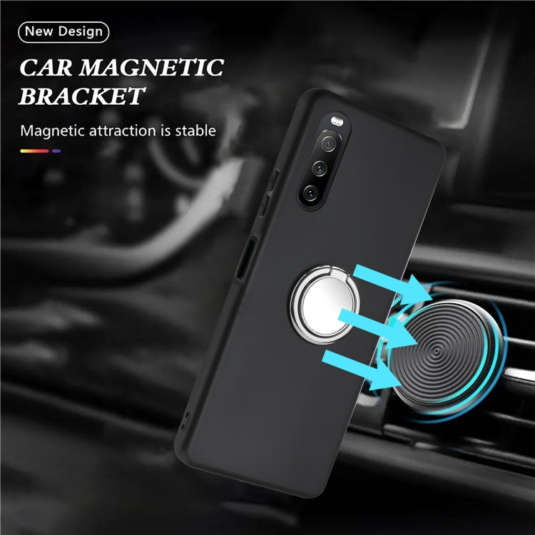 For Sony Xperia 10 IV Matte Ring Holder TPU Phone Case