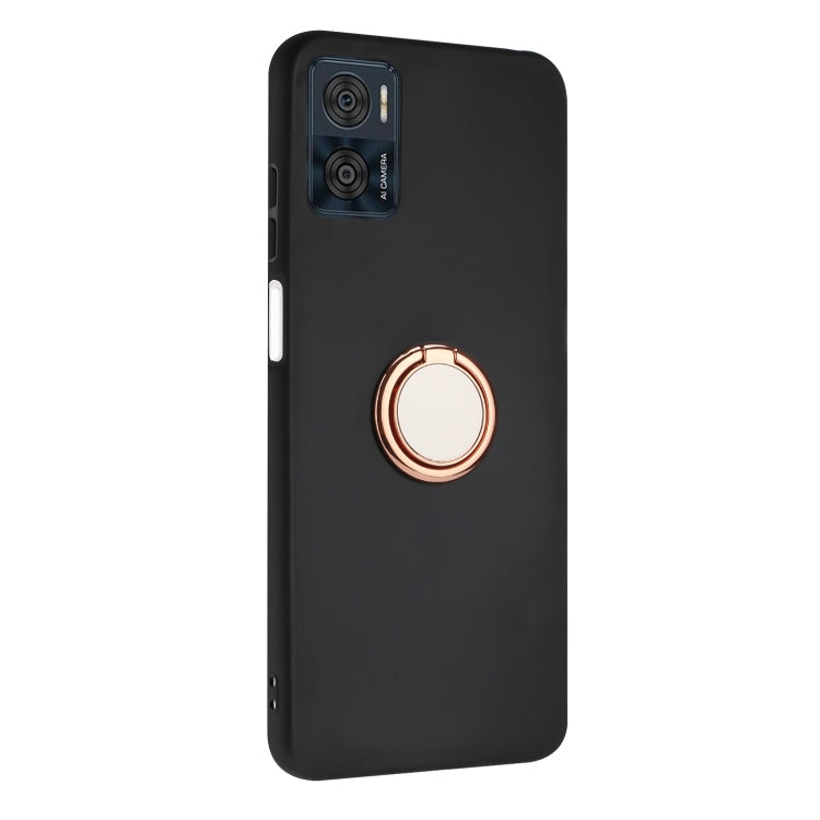 For Motorola Moto E22 Matte Ring Holder TPU Phone Case