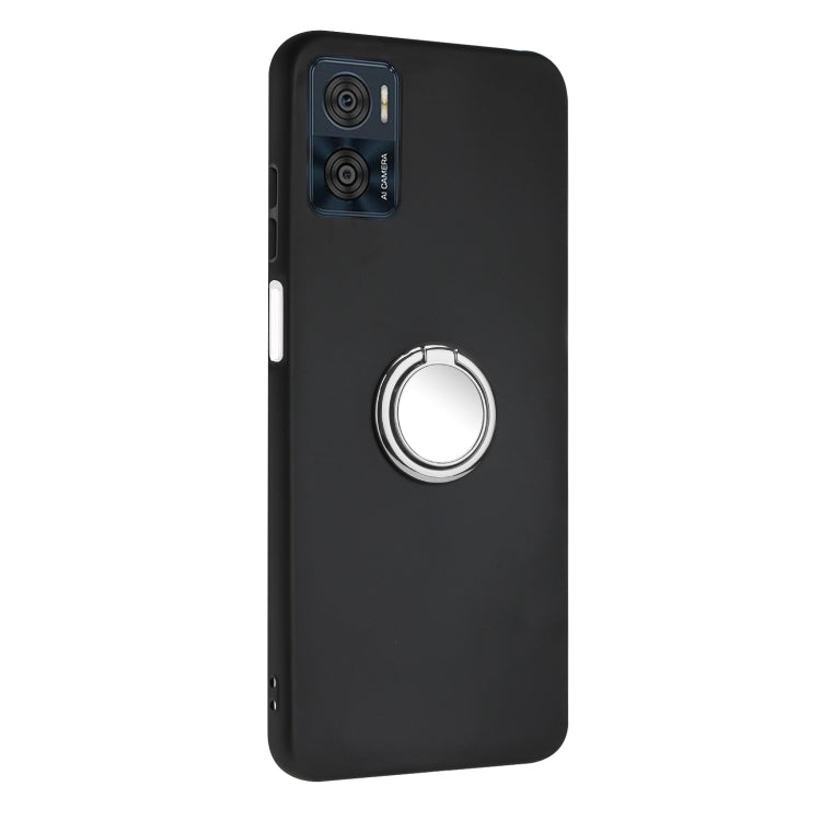 For Motorola Moto E22 Matte Ring Holder TPU Phone Case