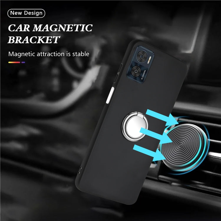 For Motorola Moto E22 Matte Ring Holder TPU Phone Case