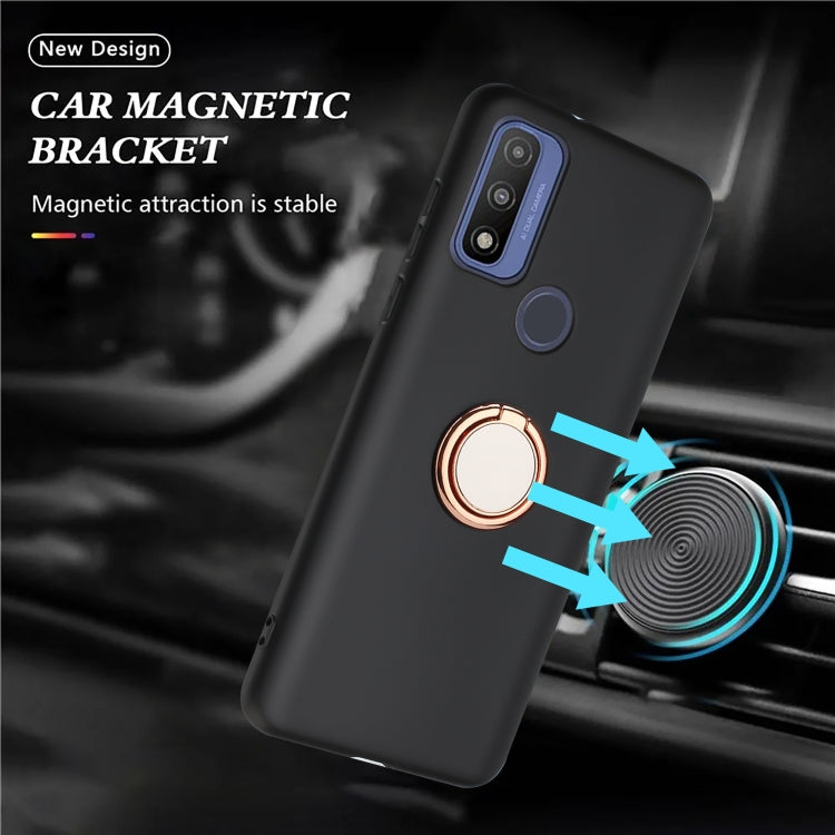 For Moto G Play 2023 / G Pure 2021 Matte Ring Holder TPU Phone Case
