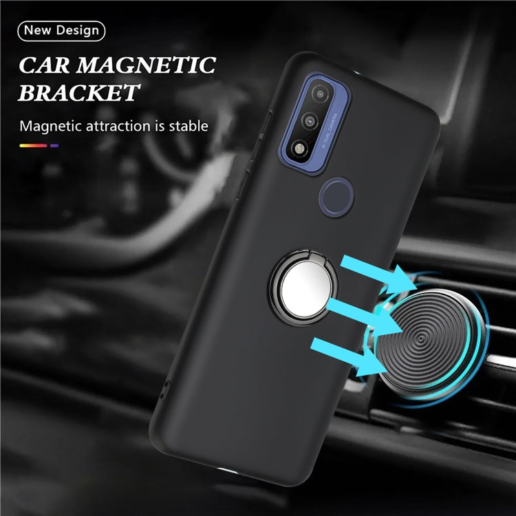 For Moto G Play 2023 / G Pure 2021 Matte Ring Holder TPU Phone Case