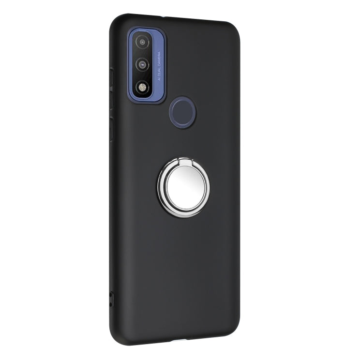 For Moto G Play 2023 / G Pure 2021 Matte Ring Holder TPU Phone Case