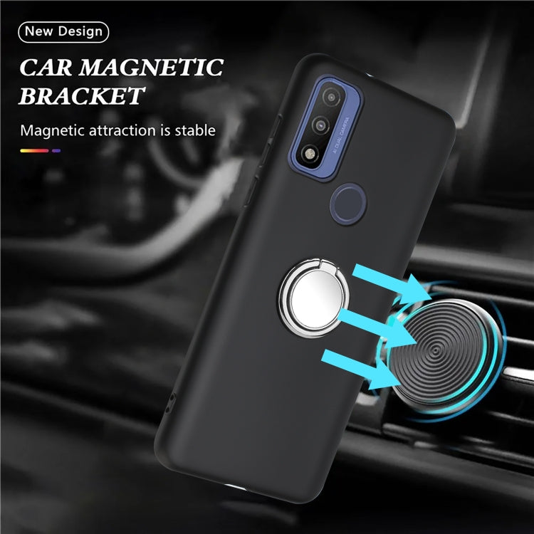 For Moto G Play 2023 / G Pure 2021 Matte Ring Holder TPU Phone Case
