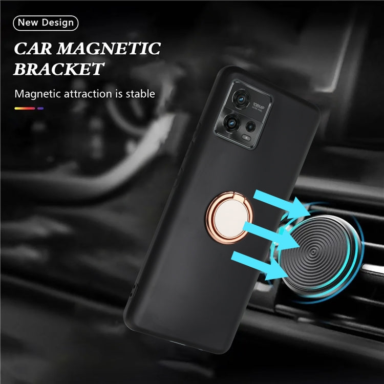 For Motorola Moto G72 Matte Ring Holder TPU Phone Case