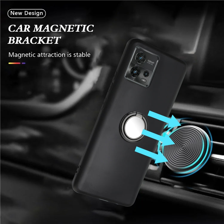 For Motorola Moto G72 Matte Ring Holder TPU Phone Case