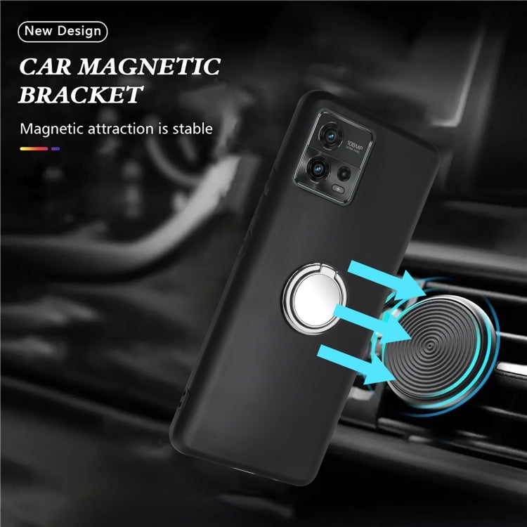 For Motorola Moto G72 Matte Ring Holder TPU Phone Case