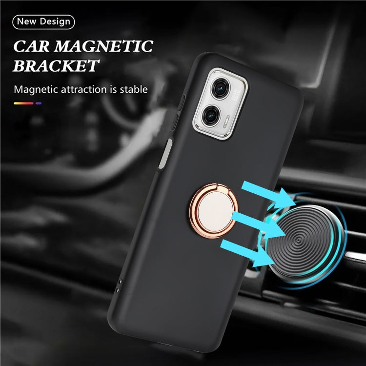 For Motorola Moto G73 Matte Ring Holder TPU Phone Case