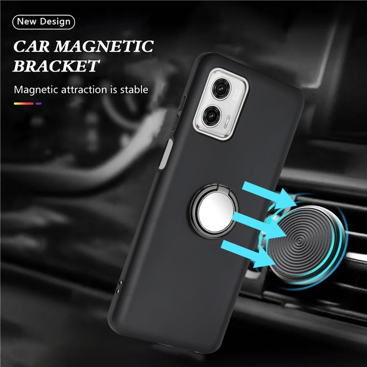 For Motorola Moto G73 Matte Ring Holder TPU Phone Case