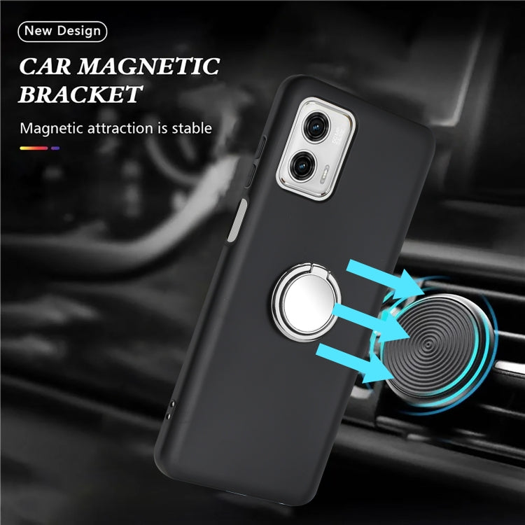 For Motorola Moto G73 Matte Ring Holder TPU Phone Case