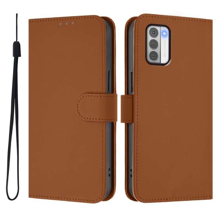For Nokia G42 / G310 Skin Feel Solid Color Leather Phone Case with Lanyard