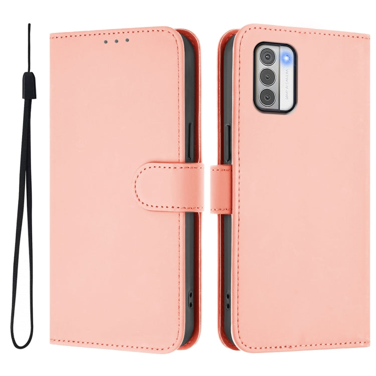 For Nokia G42 / G310 Skin Feel Solid Color Leather Phone Case with Lanyard