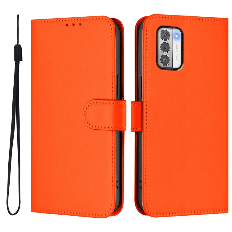 For Nokia G42 / G310 Skin Feel Solid Color Leather Phone Case with Lanyard
