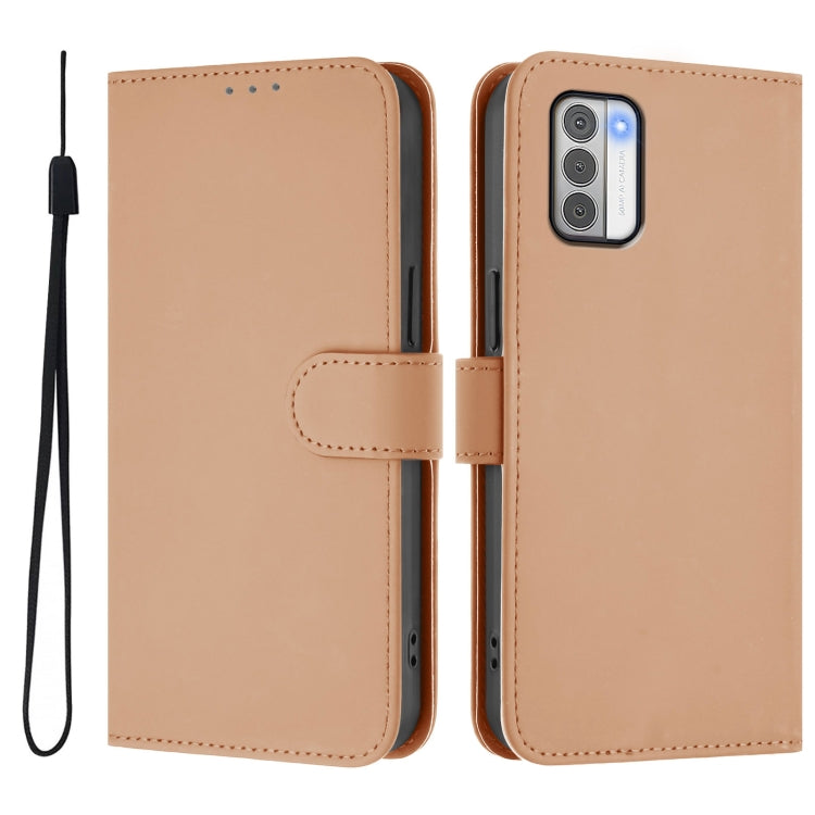For Nokia G42 / G310 Skin Feel Solid Color Leather Phone Case with Lanyard