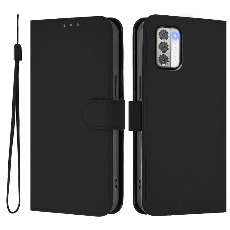 For Nokia G42 / G310 Skin Feel Solid Color Leather Phone Case with Lanyard