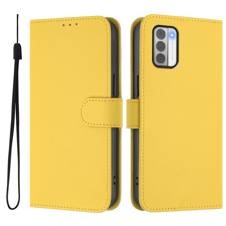 For Nokia G42 / G310 Skin Feel Solid Color Leather Phone Case with Lanyard