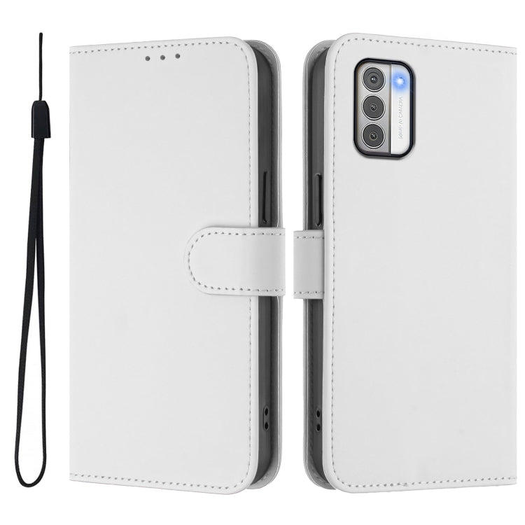 For Nokia G42 / G310 Skin Feel Solid Color Leather Phone Case with Lanyard