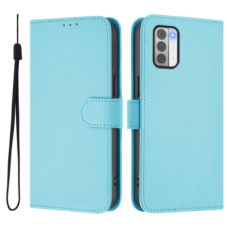 For Nokia G42 / G310 Skin Feel Solid Color Leather Phone Case with Lanyard