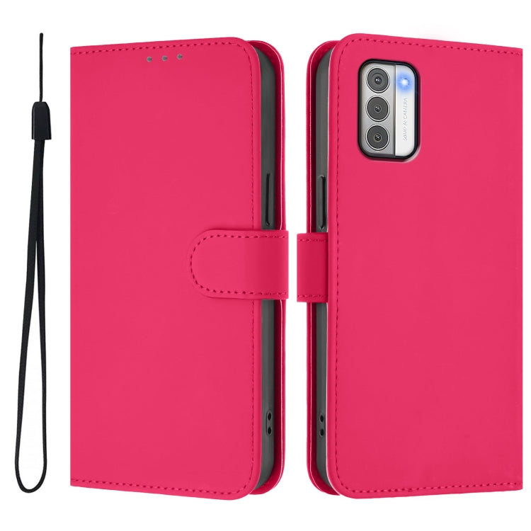 For Nokia G42 / G310 Skin Feel Solid Color Leather Phone Case with Lanyard