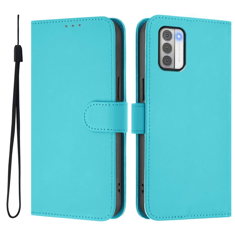 For Nokia G42 / G310 Skin Feel Solid Color Leather Phone Case with Lanyard