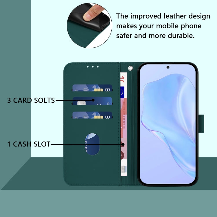 For Nokia C22 Skin Feel Solid Color Leather Phone Case with Lanyard
