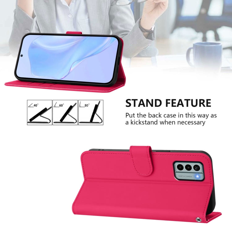 For Nokia G22 Skin Feel Solid Color Leather Phone Case with Lanyard