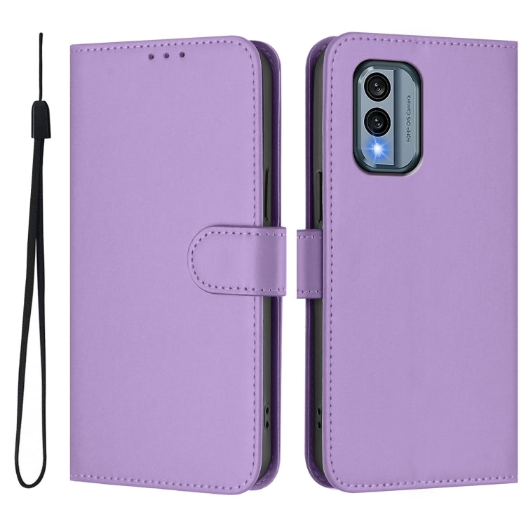 For Nokia X30 5G Skin Feel Solid Color Leather Phone Case with Lanyard