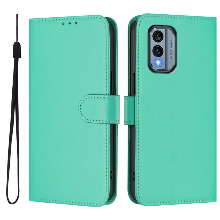 For Nokia X30 5G Skin Feel Solid Color Leather Phone Case with Lanyard
