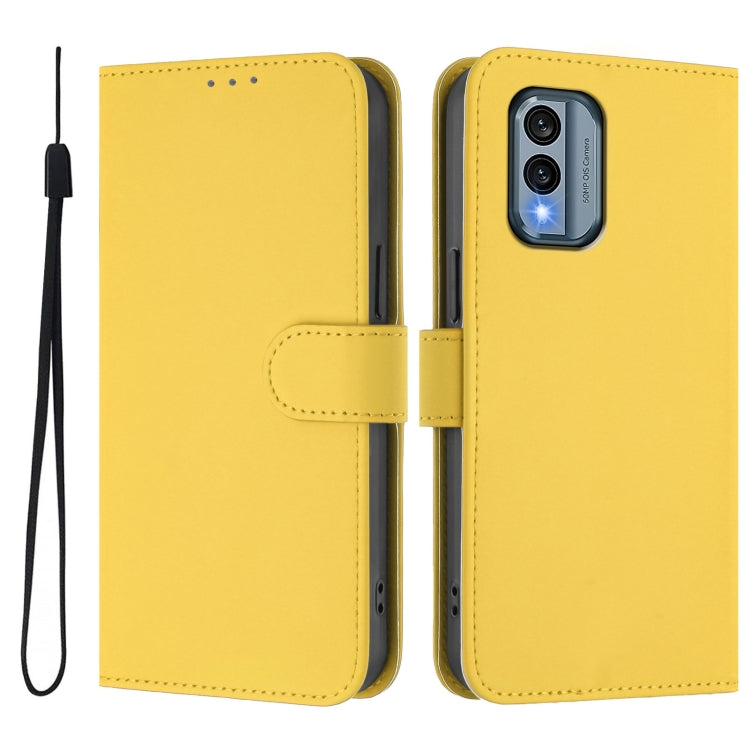 For Nokia X30 5G Skin Feel Solid Color Leather Phone Case with Lanyard