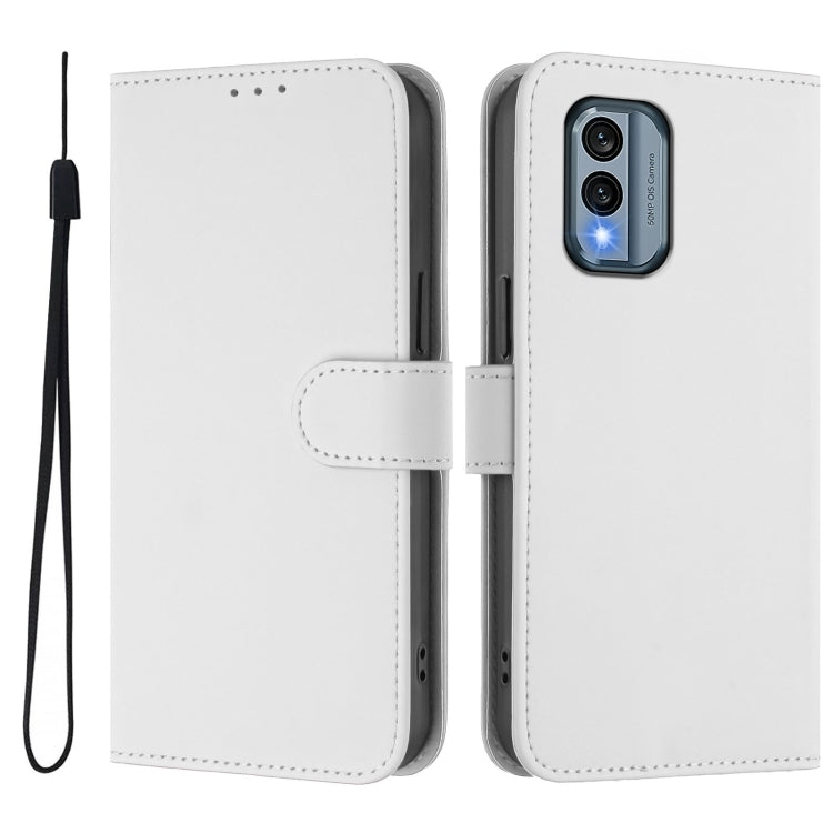 For Nokia X30 5G Skin Feel Solid Color Leather Phone Case with Lanyard