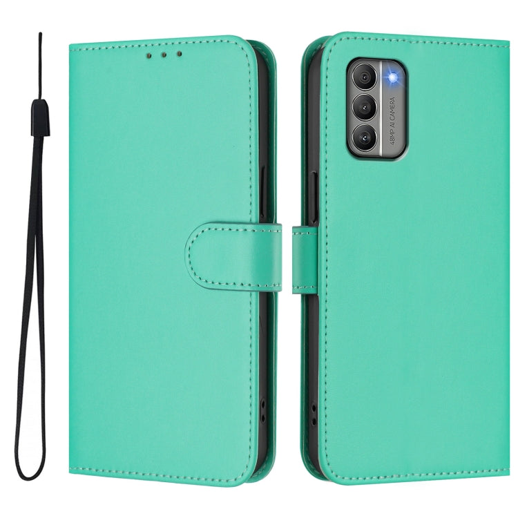 For Nokia G400 Skin Feel Solid Color Leather Phone Case with Lanyard