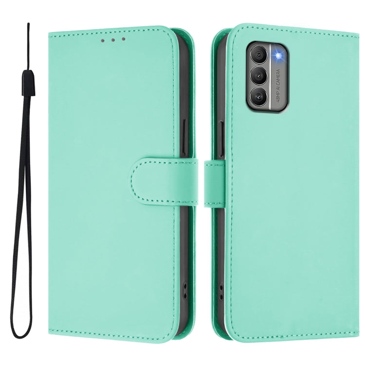 For Nokia G400 Skin Feel Solid Color Leather Phone Case with Lanyard