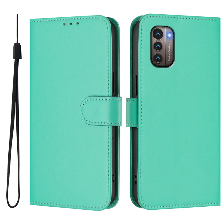 For Nokia G11 4G / G21 4G Skin Feel Solid Color Leather Phone Case with Lanyard