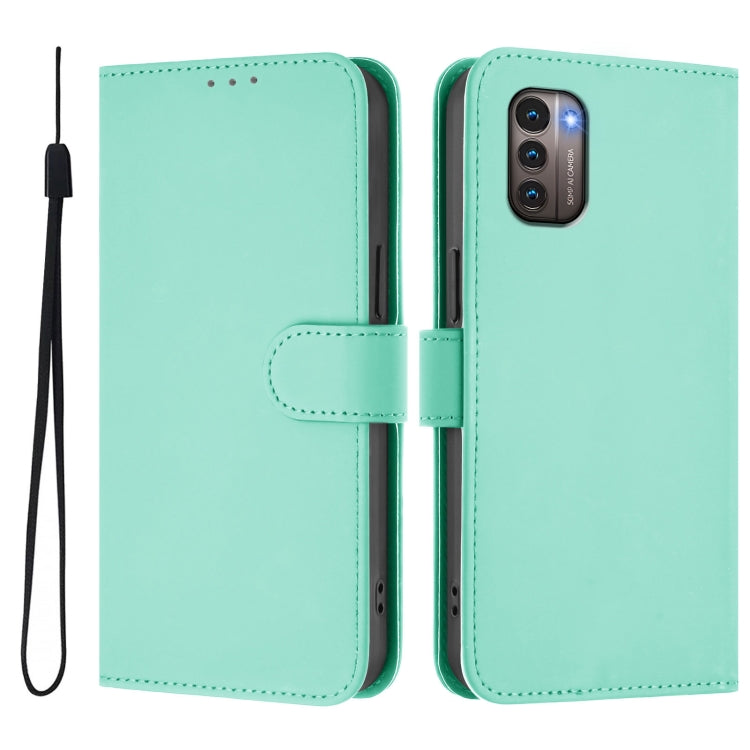 For Nokia G11 4G / G21 4G Skin Feel Solid Color Leather Phone Case with Lanyard