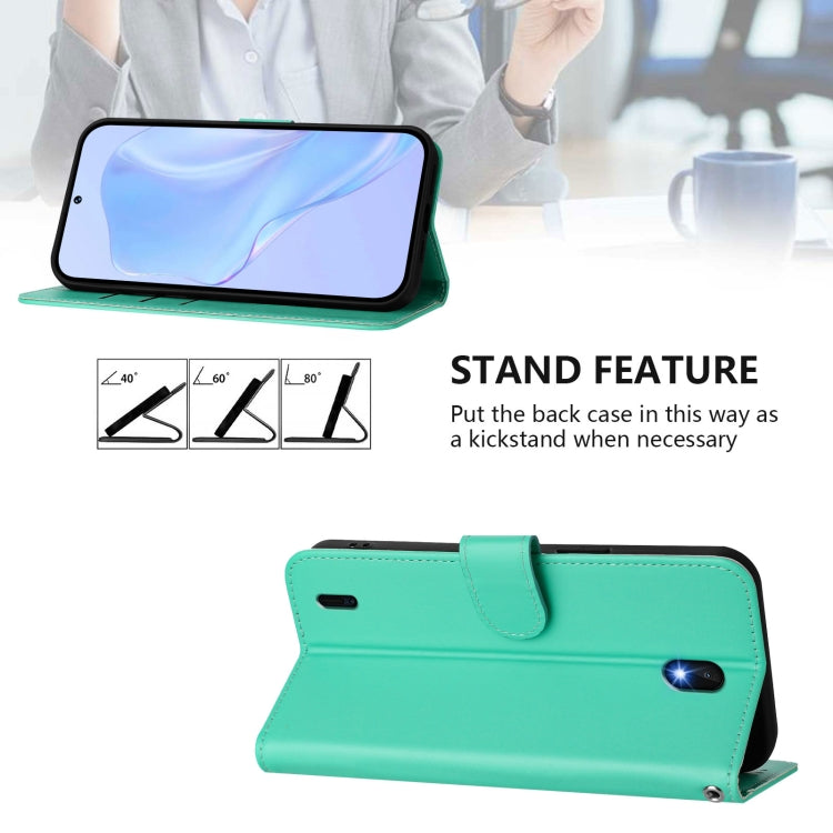 For Nokia C01 Plus / C1 2nd Edition Skin Feel Solid Color Leather Phone Case with Lanyard