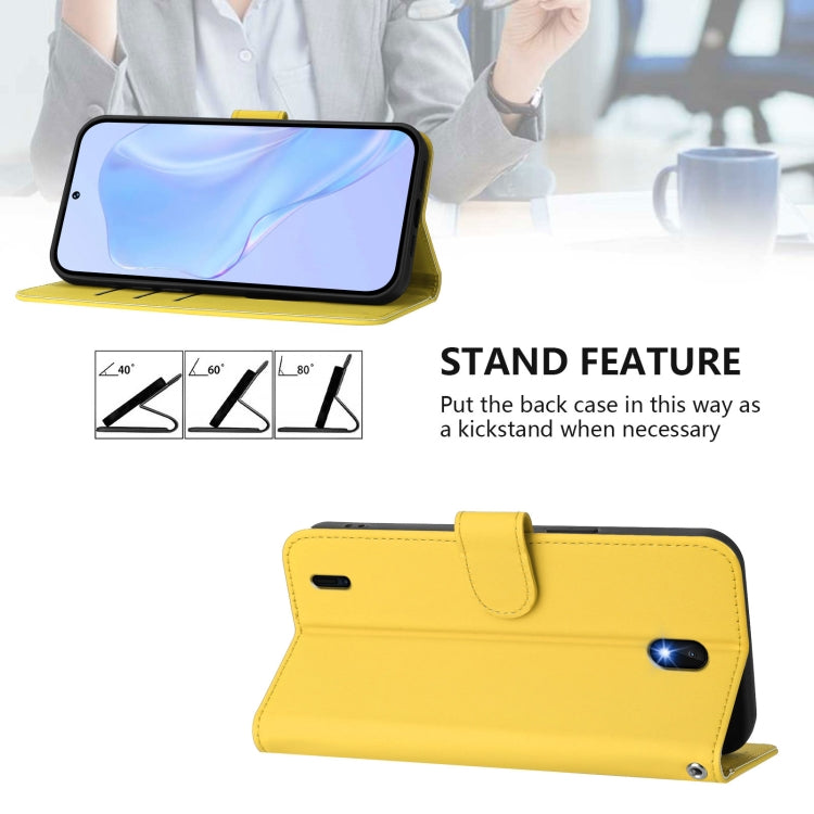 For Nokia C01 Plus / C1 2nd Edition Skin Feel Solid Color Leather Phone Case with Lanyard
