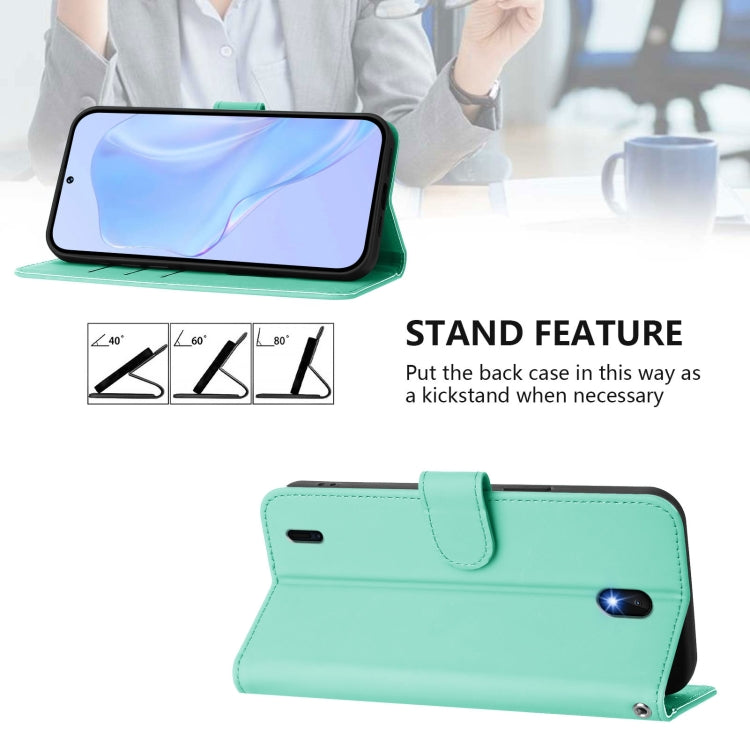 For Nokia C01 Plus / C1 2nd Edition Skin Feel Solid Color Leather Phone Case with Lanyard