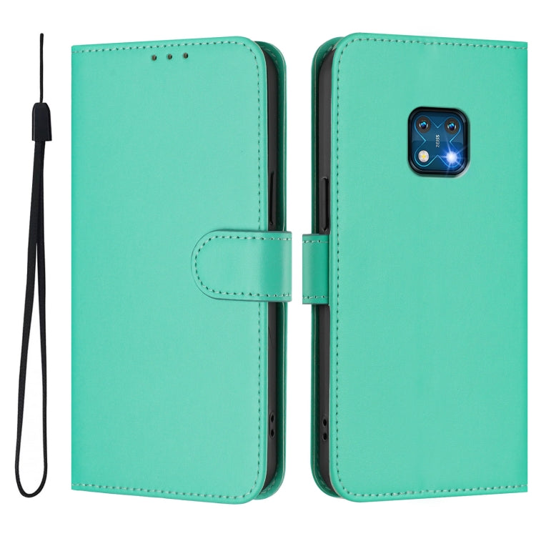 For Nokia XR20 Skin Feel Solid Color Leather Phone Case with Lanyard