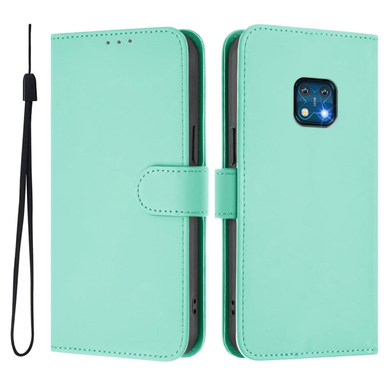 For Nokia XR20 Skin Feel Solid Color Leather Phone Case with Lanyard