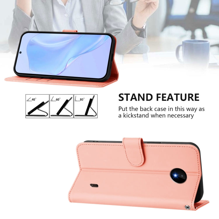 For Nokia C10 / C20 Skin Feel Solid Color Leather Phone Case with Lanyard