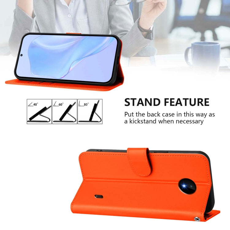 For Nokia C10 / C20 Skin Feel Solid Color Leather Phone Case with Lanyard