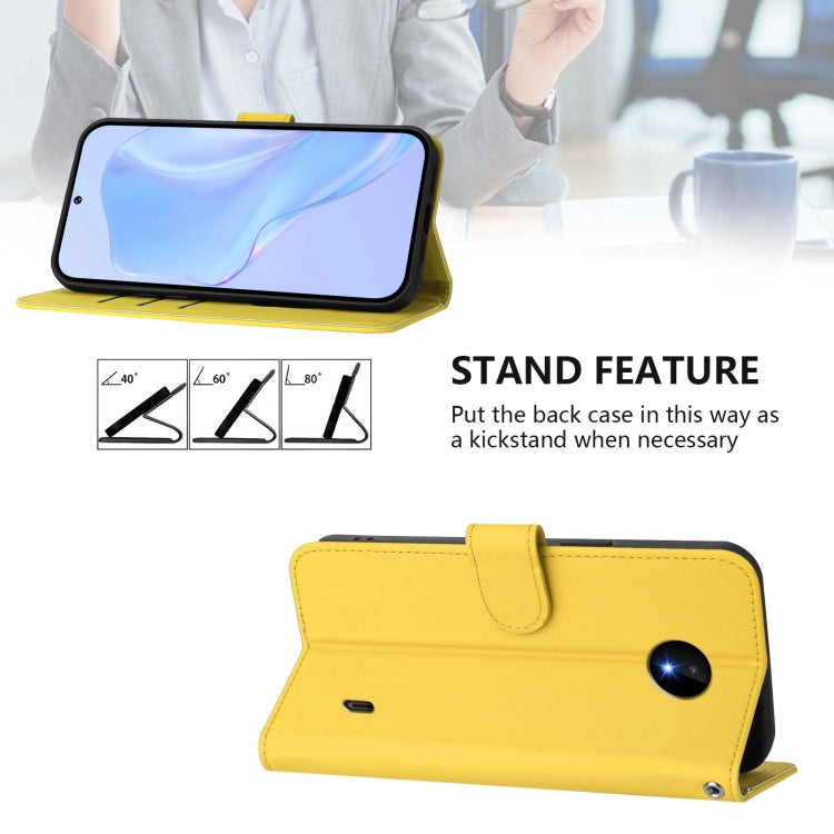For Nokia C10 / C20 Skin Feel Solid Color Leather Phone Case with Lanyard