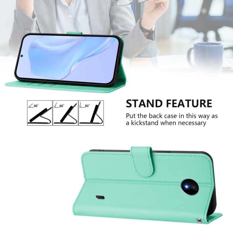 For Nokia C10 / C20 Skin Feel Solid Color Leather Phone Case with Lanyard