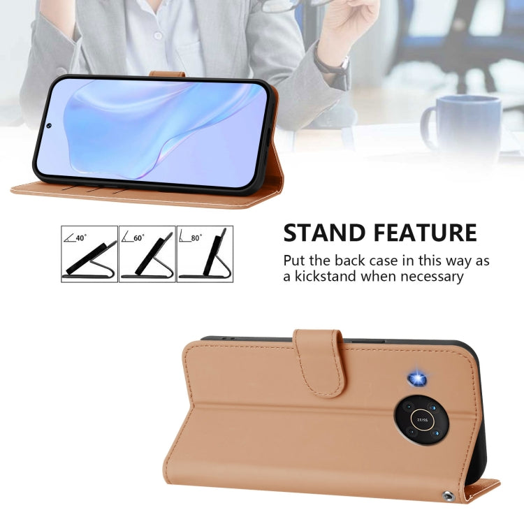 For Nokia X20 / X10 Skin Feel Solid Color Leather Phone Case with Lanyard