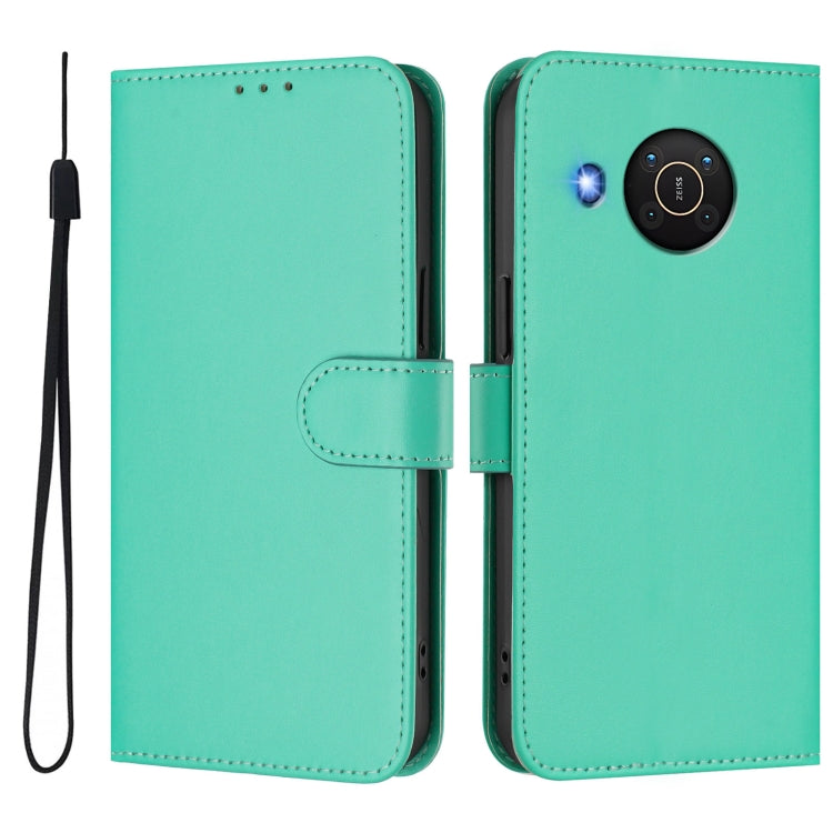 For Nokia X20 / X10 Skin Feel Solid Color Leather Phone Case with Lanyard